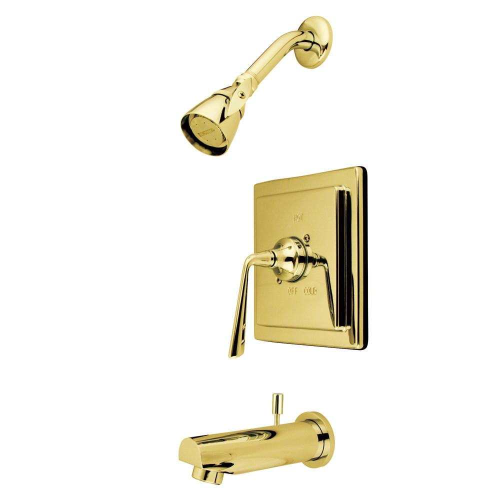 Kingston Silver Sage Polished Brass Tub & Shower Combination Faucet KB8652ZL