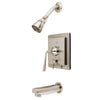 Kingston Silver Sage Satin Nickel Tub & Shower Faucet With Diverter KB86580ZL