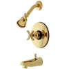 Kingston Brass KB8692ZX Tub and Shower Combination Faucet Polished Brass