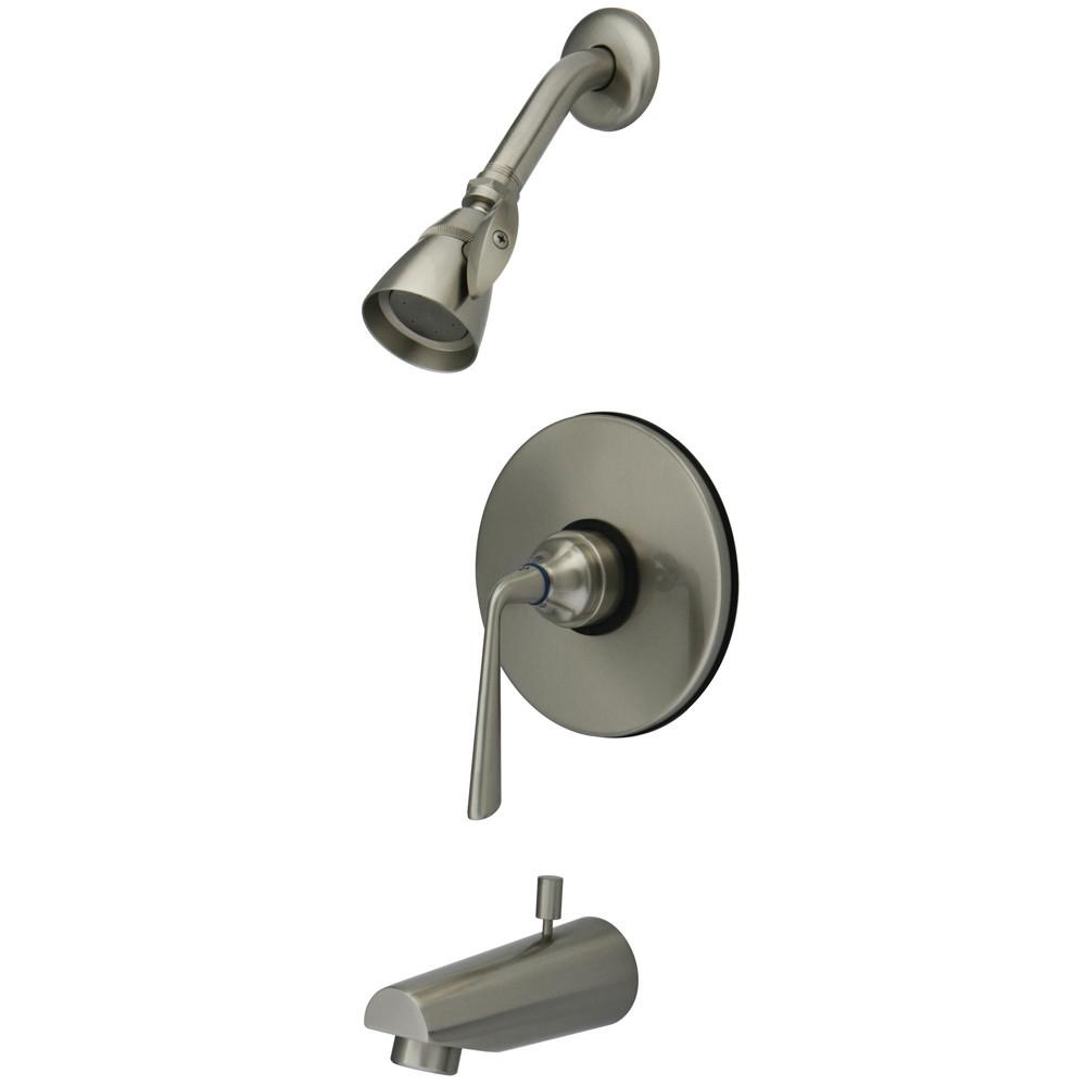 Kingston Brass Silver Sage Satin Nickel Tub & Shower Combination Faucet KB8698ZL