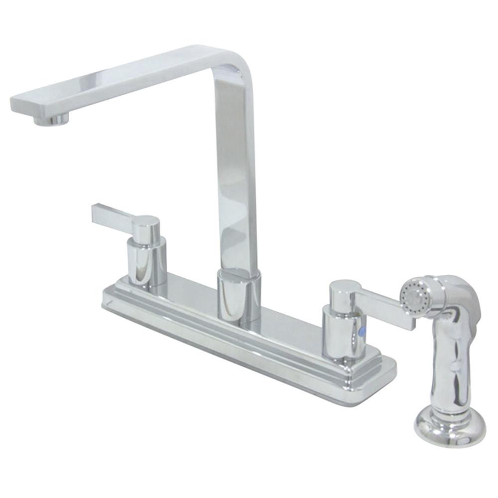 Kingston Brass Chrome NuvoFusion Kitchen Faucet w/Side Spray KB8791NDLSP