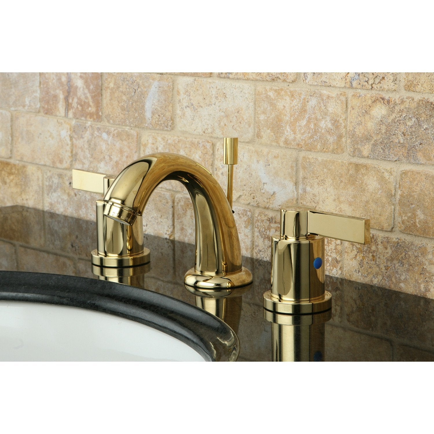 Polished Brass NuvoFusion Mini Widespread bathroom Faucet KB8912NDL