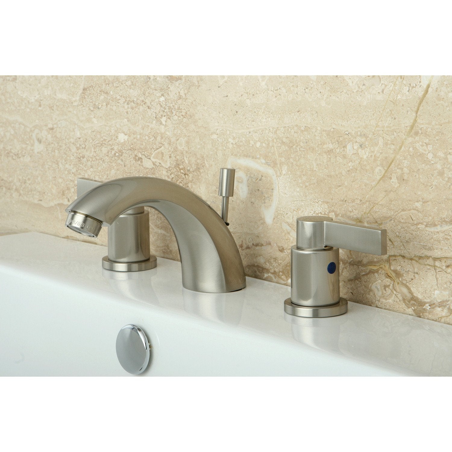 Satin Nickel NuvoFusion Mini Widespread bathroom Faucet w/Pop-Up KB8958NDL