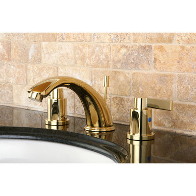 Polished Brass NuvoFusion C Spout Widespread bathroom Faucet w/pop-Up KB8962NDL