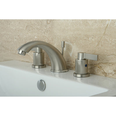 Kingston Satin Nickel NuvoFusion C Spout Widespread bathroom Faucet KB8968NDL