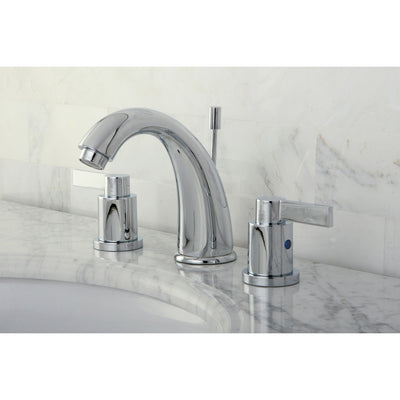 Kingston Chrome NuvoFusion Goose Neck Spout Widespread bathroom Faucet KB8981NDL