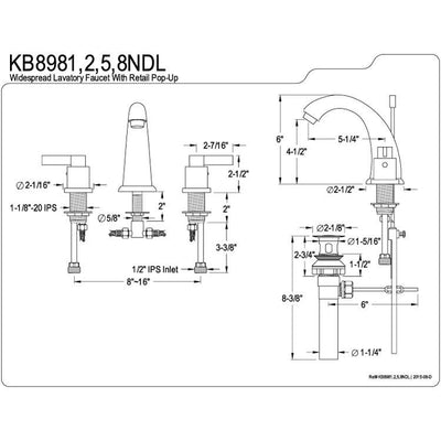 Oil Rubbed Bronze NuvoFusion Widespread bathroom Faucet w drain KB8985NDL