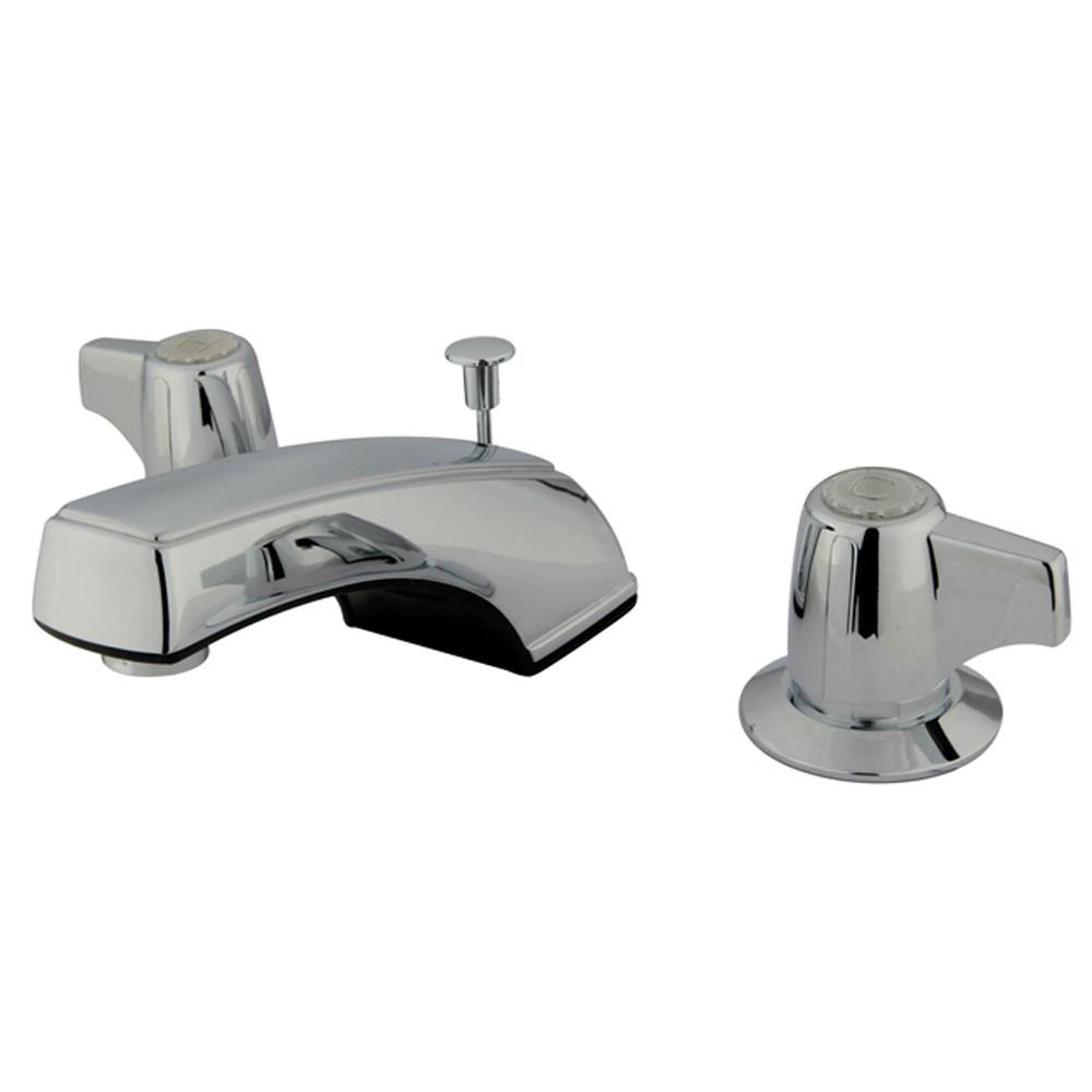 Kingston Brass Chrome 2 Handle Widespread Bathroom Faucet with Pop-up KB920