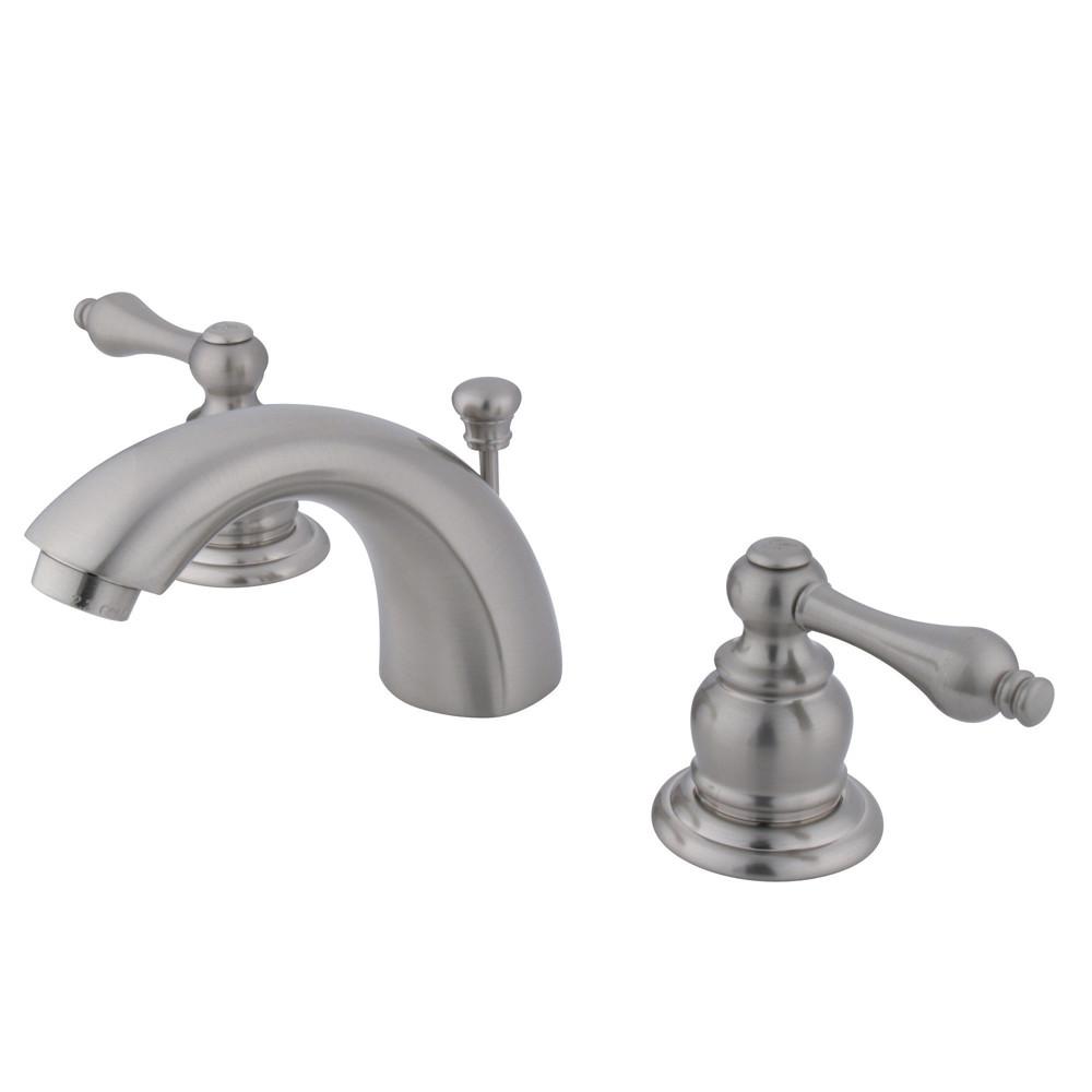 Kingston Satin Nickel 4"-8" Mini Widespread Bathroom Faucet w Pop-up KB948AL