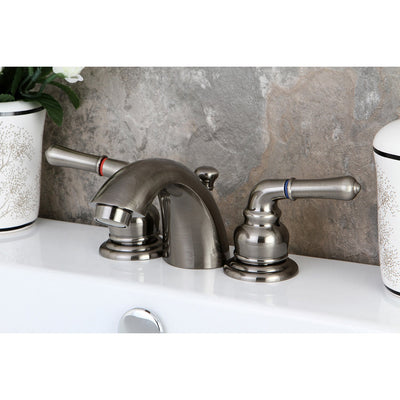 Kingston Vintage Nickel 4"-8" Mini Widespread Bathroom Faucet w Pop-up KB953