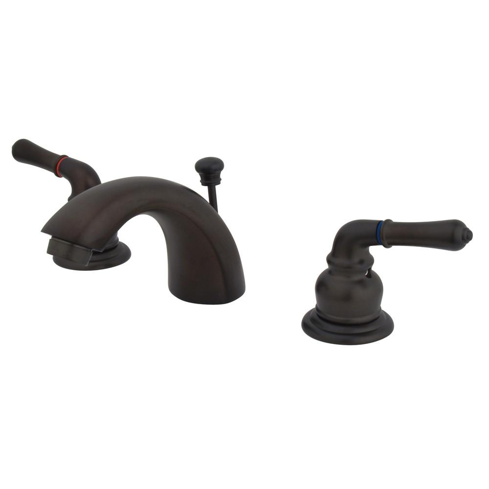 Kingston Oil Rubbed Bronze 4"-8" Mini Widespread Bathroom Faucet w Pop-up KB955