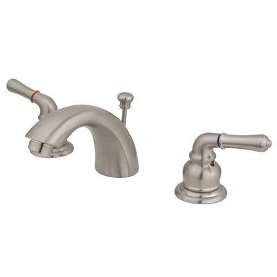 Kingston Brass Satin Nickel 4"-8" Mini Widespread Bathroom Faucet w Pop-up KB958