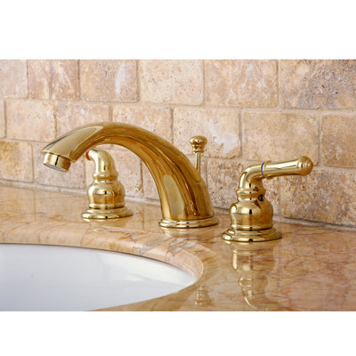 Kingston Polished Brass 8"-16" Widespread Bathroom Faucet w Pop-up KB962