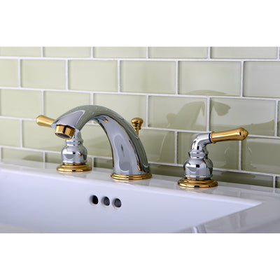 Kingston Brass Chrome/Polished Brass 8"-16" Widespread Bathroom Faucet KB964