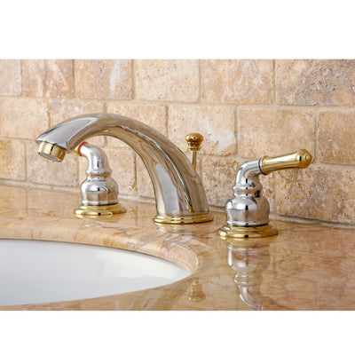 Kingston Brass Chrome/Polished Brass 8"-16" Widespread Bathroom Faucet KB964