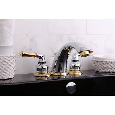 Kingston Brass Chrome/Polished Brass 8"-16" Widespread Bathroom Faucet KB964