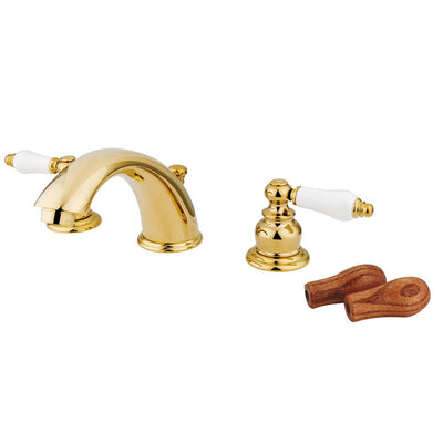 Kingston Polished Brass 2 Handle Widespread Bathroom Faucet w Pop-up KB972B