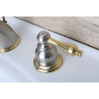 Kingston Satin Nickel / Polished Brass 2 Hdl Widespread Bathroom Faucet KB979AL