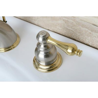 Kingston Satin Nickel / Polished Brass 2 Hdl Widespread Bathroom Faucet KB979AL