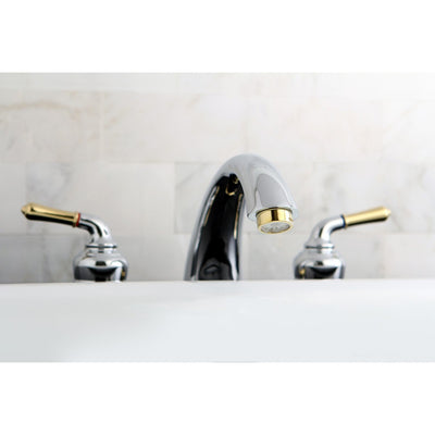 Kingston Brass Chrome/Polished Brass Magellan roman tub filler faucet KC364