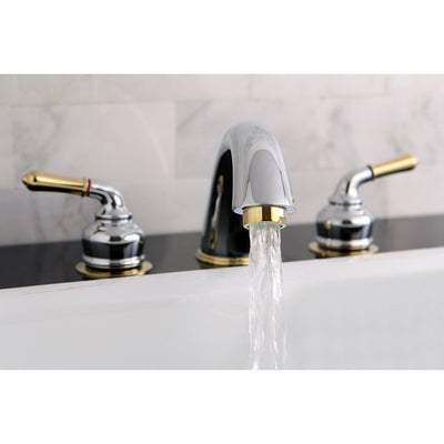 Kingston Brass Chrome/Polished Brass Magellan roman tub filler faucet KC364