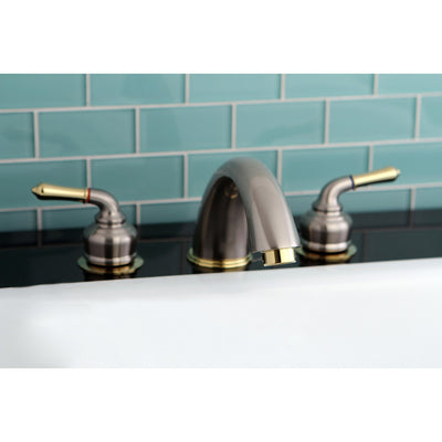 Kingston Satin Nickel/Polished Brass Magellan roman tub filler faucet KC369