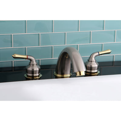 Kingston Satin Nickel/Polished Brass Magellan roman tub filler faucet KC369