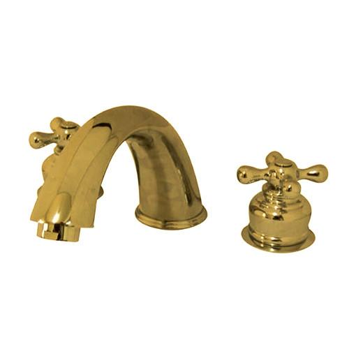 Kingston Brass Polished Brass Magellan Two Handle Roman Tub Filler Faucet KC372