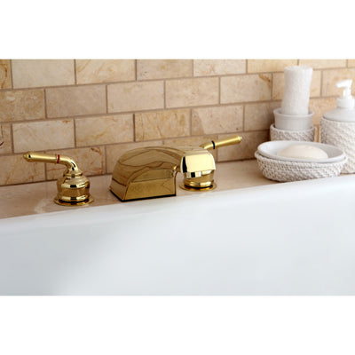 Kingston Brass Polished Brass Magellan roman tub filler faucet KC382