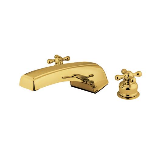 Kingston Brass Polished Brass Magellan Two Handle Roman Tub Filler Faucet KC392