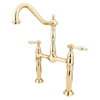 Kingston Brass Polished Brass Two Handle Vessel Sink Faucet KS1072NL