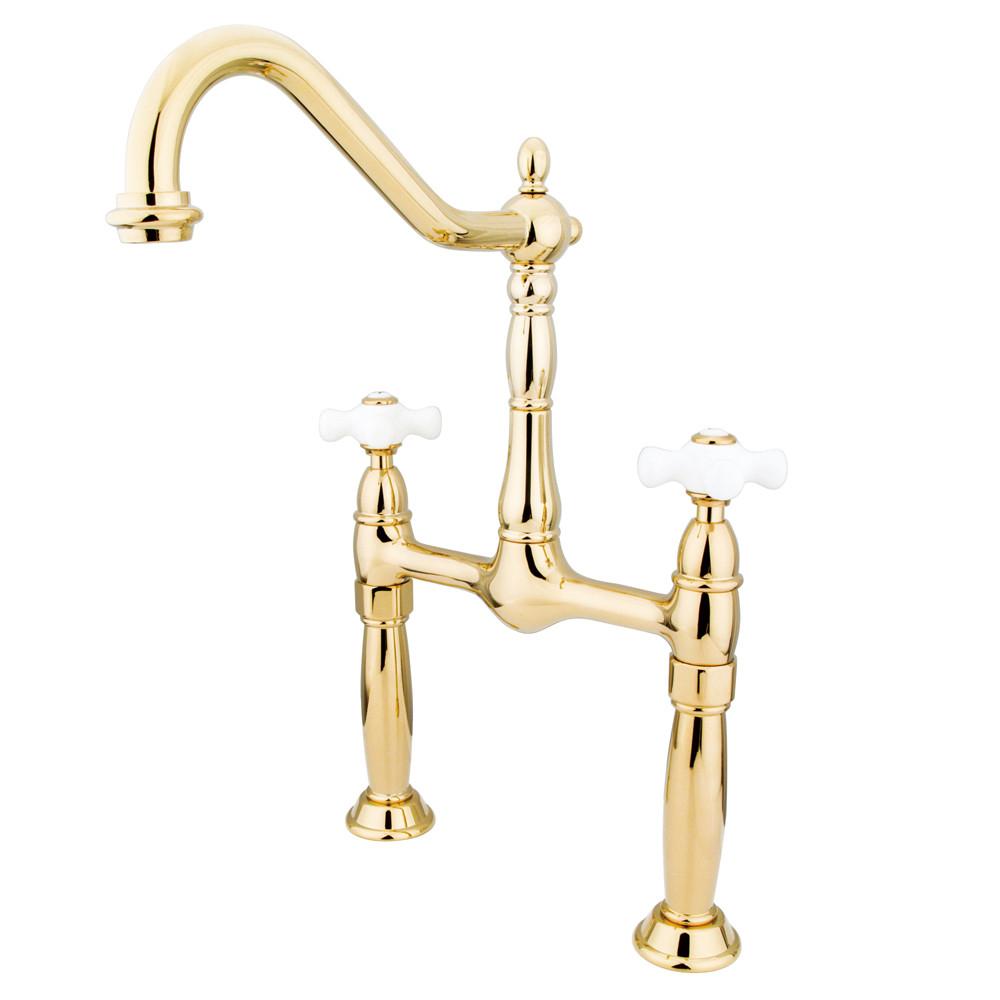 Kingston Brass Polished Brass Two Handle Vessel Sink Faucet KS1072PX