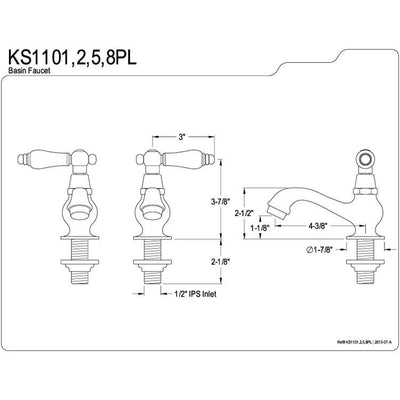 Kingston Brass Chrome Basin Sink Vintage Style Bathroom Faucet KS1101PL