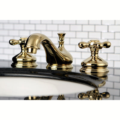 Kingston Polished Brass 2 Handle Widespread Bathroom Faucet w Pop-up KS1162AX