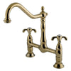 Kingston Polished Brass French Country 8" Centerset Kitchen Faucet KS1172TX