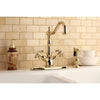 Kingston Polished Brass Deck Mount Kitchen Faucet w/ brass sprayer KS1232TXBS