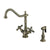 Kingston Vintage Brass 2 Handle Single Hole Kitchen Faucet w Spray KS1233AXBS