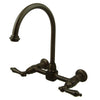 High Arch Lever Handle Oil Rubbed Bronze Wall Mount Kitchen Faucet KS1295AL