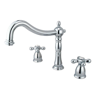 Kingston Brass Chrome Heritage Two Handle Roman Tub Filler Faucet KS1341AX