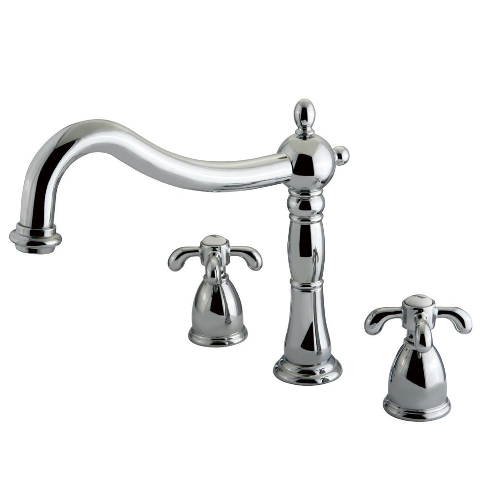 Kingston Chrome French Country Deck Mounted Roman tub filler Faucet KS1341TX