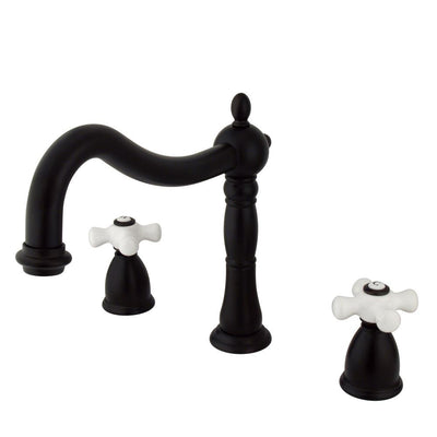 Kingston Oil Rubbed Bronze Heritage Two Handle Roman Tub Filler Faucet KS1345PX