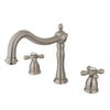 Kingston Brass Satin Nickel Heritage Two Handle Roman Tub Filler Faucet KS1348AX