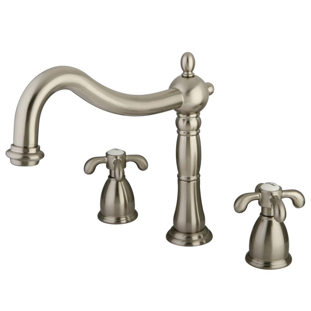 Kingston Satin Nickel French Country Deck Mount Roman tub filler Faucet KS1348TX