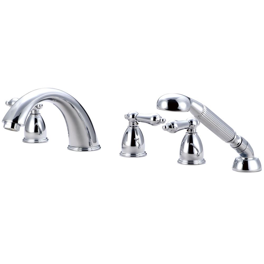 Kingston Brass Chrome Roman Tub Filler Faucet with Sprayer KS13615AL