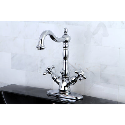 Kingston Chrome 2 Handle Bathroom Faucet w Pop-up & Optional Deck Plate KS1431AX