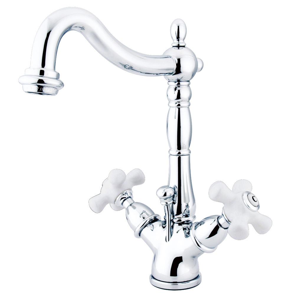 Kingston Brass Chrome 2 Handle Single Hole Bathroom Faucet w Pop-up KS1431PX