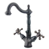 Kingston Oil Rubbed Bronze 2 Handle Single Hole Bathroom Faucet w Drain KS1435BX