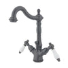 Kingston Oil Rubbed Bronze 2 Handle Single Hole Bathroom Faucet w Drain KS1435PL