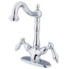 Kingston Chrome 2 Handle Vessel Sink Bathroom Faucet with deck plate KS1491AL