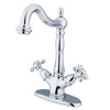 Kingston Chrome 2 Handle Vessel Sink Bathroom Faucet with deck plate KS1491AX